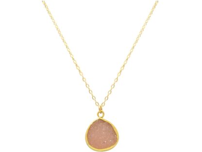 Collier 925 Silber/vergoldet mit Anhänger DRUZY rosé Tropfen