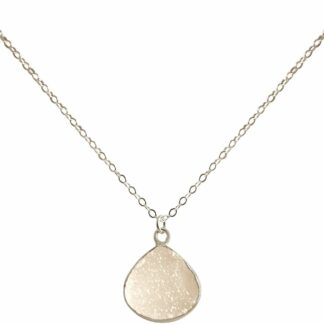 Collier 925 Silber mit Anhänger DRUZY weiß