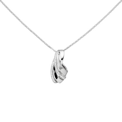 Collier/Ankerkette 925 Silber mit Anhänger und Zirkonia weiß