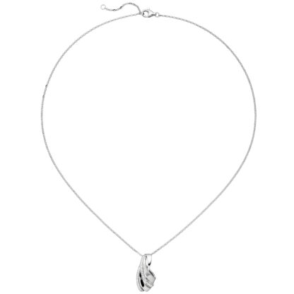 Collier/Ankerkette 925 Silber mit Anhänger und Zirkonia weiß