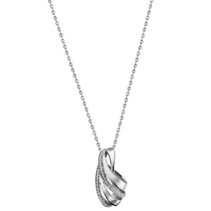 Collier/Ankerkette 925 Silber mit Anhänger und Zirkonia weiß