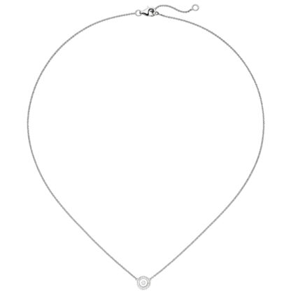 Collier/Rundankerkette mit Anhänger 925 Silber und Zirkonia