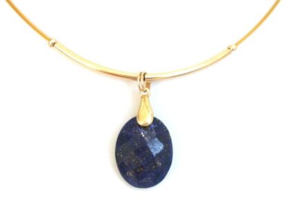 Collier vergoldet mit Lapis Lazuli oval