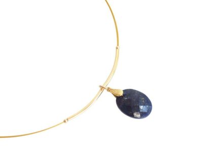 Collier vergoldet mit Lapis Lazuli oval