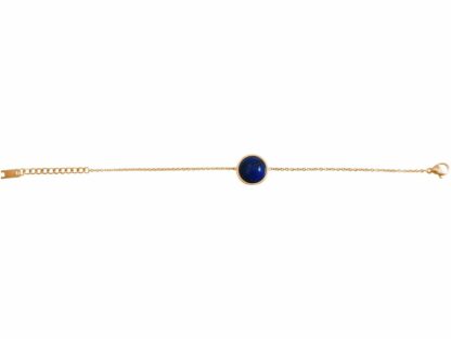 Armband 925 Silber/vergoldet mit Lapis Lazuli Cabochon
