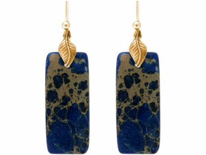Ohrhaken 925 Silber/vergoldet mit Lapis Lazuli Rechteck