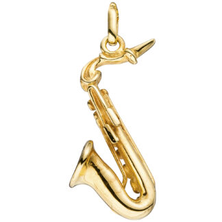 Anhänger "Saxophon" 925 Silber/vergoldet