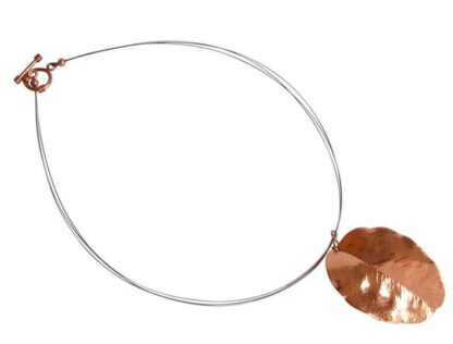 Collier/Juwelierdraht "Carobbaum-Blatt" rosé vergoldet