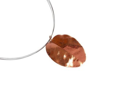 Collier/Juwelierdraht "Carobbaum-Blatt" rosé vergoldet