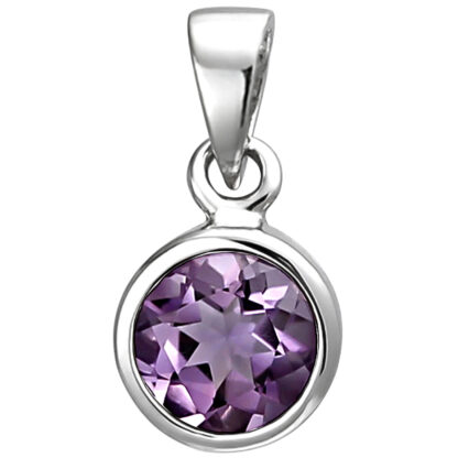 Anhänger rund 925 Silber mit Amethyst violett