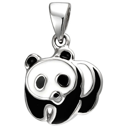 Kinder-Anhänger "Panda" 925 Silber mit Lack schwarz/weiß