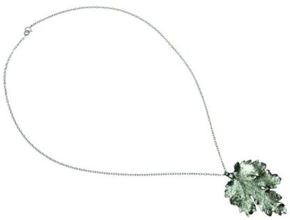 Collier "Chrysanthemenblatt" 925 Silber/grün