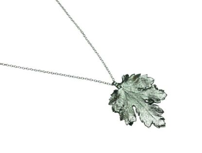 Collier "Chrysanthemenblatt" 925 Silber/grün