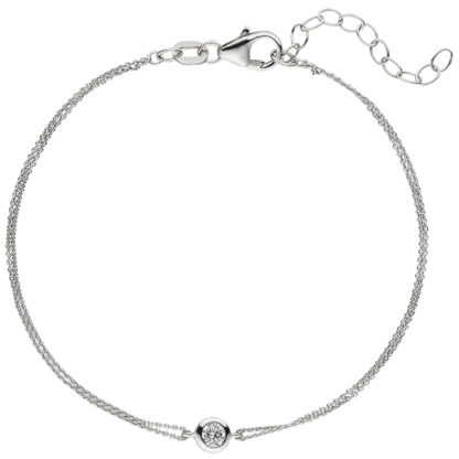 Rundanker-Armband 2-reihig 925 Silber mit Zirkonia weiß