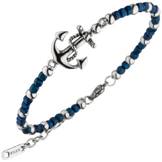 Armband "Anker" Edelstahl mit blau