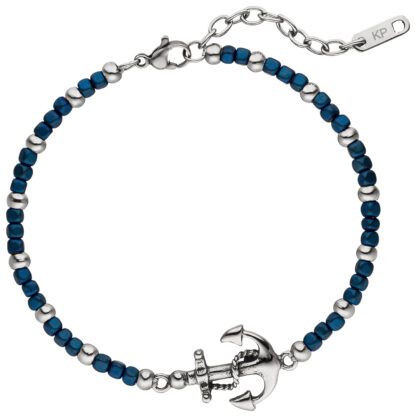 Armband "Anker" Edelstahl mit blau