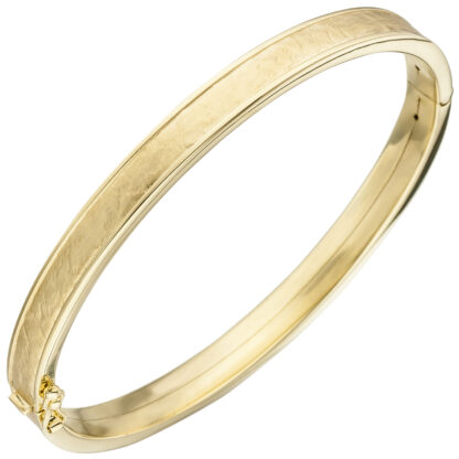 Armreif 375 Gelbgold/teilmattiert oval