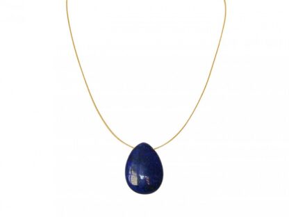 Collier/Juwelierdraht vergoldet mit Lapis Lazuli Tropfen