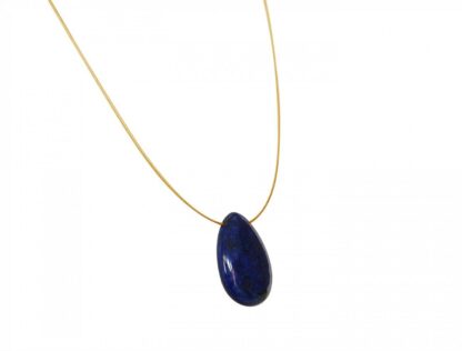 Collier/Juwelierdraht vergoldet mit Lapis Lazuli Tropfen