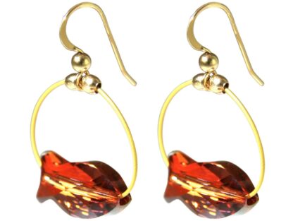 Ohrhaken vergoldet "Fische" rot SWAROVSKI ELEMENTS®