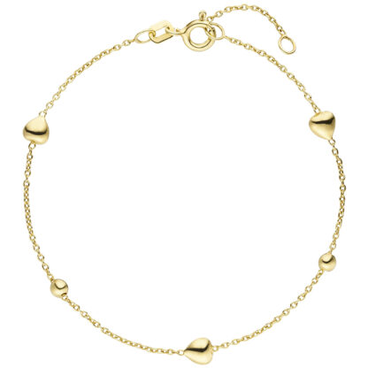 Armband "Kügelchen und Herzchen" 925 Silber/vergoldet