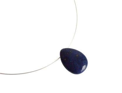 Collier/Juwelierdraht 925 Silber mit Lapis Lazuli Tropfen