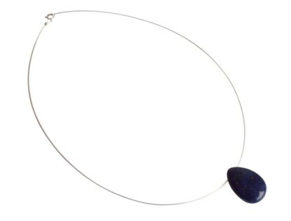 Collier/Juwelierdraht 925 Silber mit Lapis Lazuli Tropfen