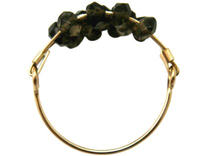 Ring vergoldet mit Rauchquarzen