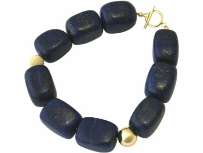 Armband 925 Silber/vergoldet mit Lapis Lazuli