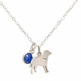 Collier mit Anhänger "Labrador" und Blue Saphir 925 Silber