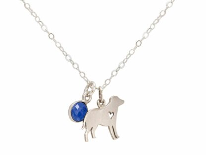 Collier mit Anhänger "Labrador" und Blue Saphir 925 Silber