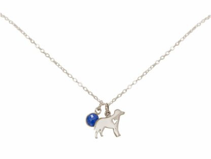 Collier mit Anhänger "Labrador" und Blue Saphir 925 Silber