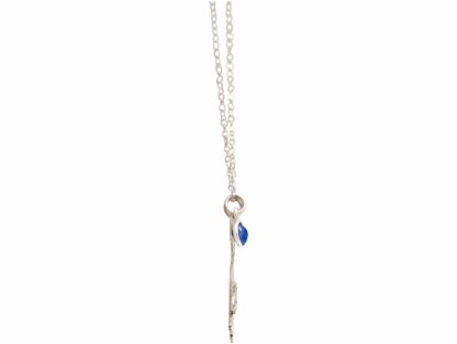 Collier mit Anhänger "Waschbär" und Blue Saphir 925 Silber