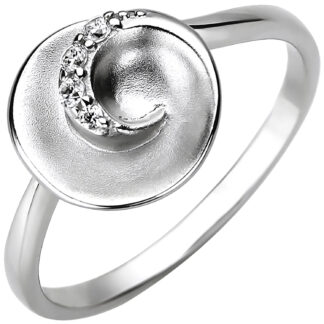 Ring "Curl" 925 Silber mit 4 Zirkonia weiß