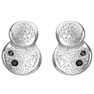 Ohrstecker "Schneebälle" 925 Silber mit 4 Zirkonia schwarz
