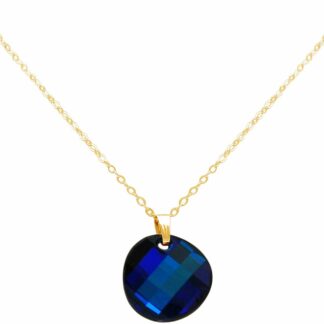 Collier 925 Silber/vergoldet mit Anhänger SWAROVSKI ELEMENTS Bermuda Blau