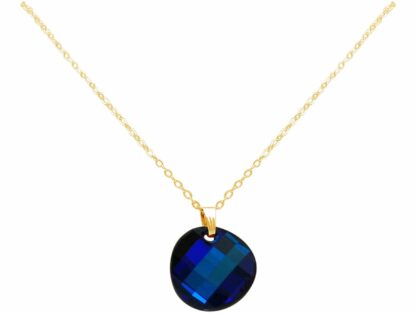 Collier 925 Silber/vergoldet mit Anhänger SWAROVSKI ELEMENTS Bermuda Blau