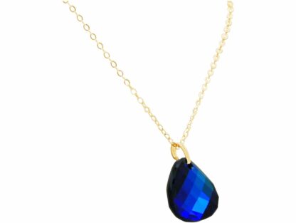 Collier 925 Silber/vergoldet mit Anhänger SWAROVSKI ELEMENTS Bermuda Blau