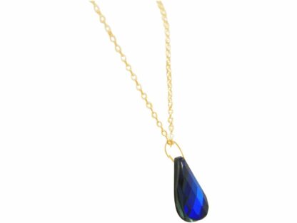 Collier 925 Silber/vergoldet mit Anhänger SWAROVSKI ELEMENTS Bermuda Blau