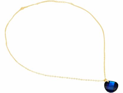 Collier 925 Silber/vergoldet mit Anhänger SWAROVSKI ELEMENTS Bermuda Blau