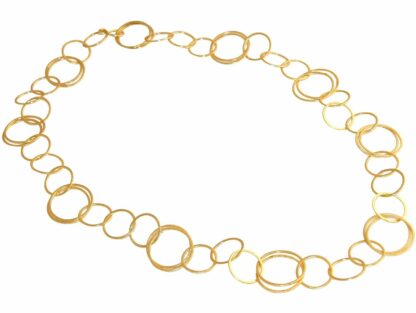 Halskette vergoldet mit runden Kettengliedern ca. 90 cm