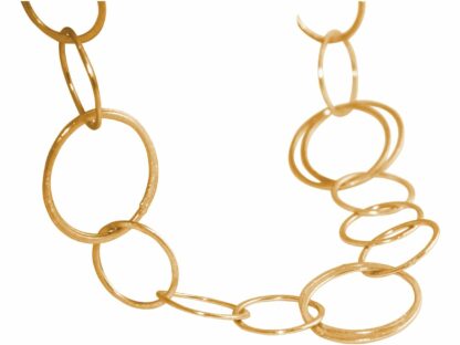 Halskette vergoldet mit runden Kettengliedern ca. 90 cm