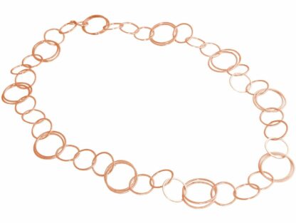 Glieder-Halskette rund rosévergoldet/texturiert ca. 90 cm