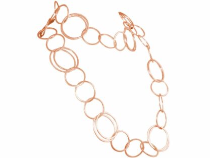 Glieder-Halskette rund rosévergoldet/texturiert ca. 90 cm