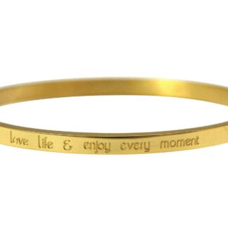 Armreif Edelstahl/vergoldet "Love Life & enjoy every moment"