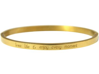 Armreif Edelstahl/vergoldet "Love Life & enjoy every moment"