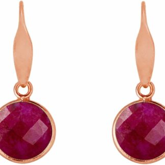 Ohrhaken 925 Silber/rosévergoldet mit 2 Rubinen