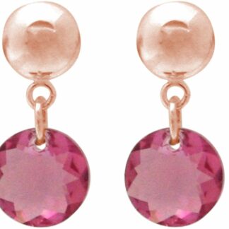 Ohrstecker 925 Silber/rosévergoldet mit SWAROVSKI ELEMENTS rosa