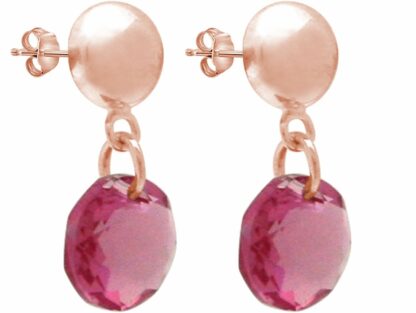 Ohrstecker 925 Silber/rosévergoldet mit SWAROVSKI ELEMENTS rosa