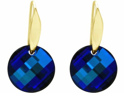 Ohrhaken 925 Silber/vergoldet mit SWAROVSKI ELEMENTS Bermuda Blau